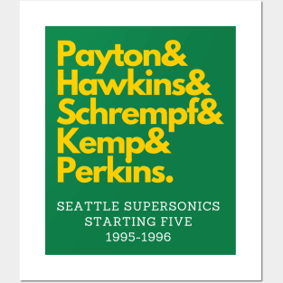 1995-1996 Seattle Supersonics Starting Five Posters and Art